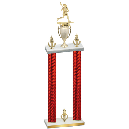 Double Red Carbon Fiber Victory Lacrosse Trophy