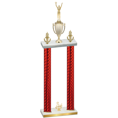 Double Red Carbon Fiber Third Place Victory Trophy