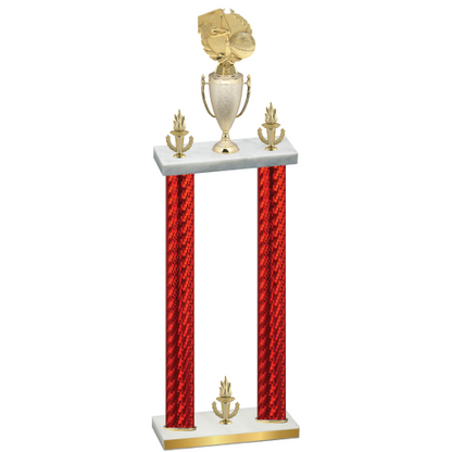 Double Red Carbon Fiber Victory Basketball Trophy