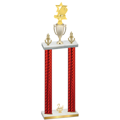 Double Red Carbon Fiber Second Place Pickleball Trophy
