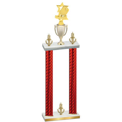 Double Red Carbon Fiber Victory Pickleball Trophy