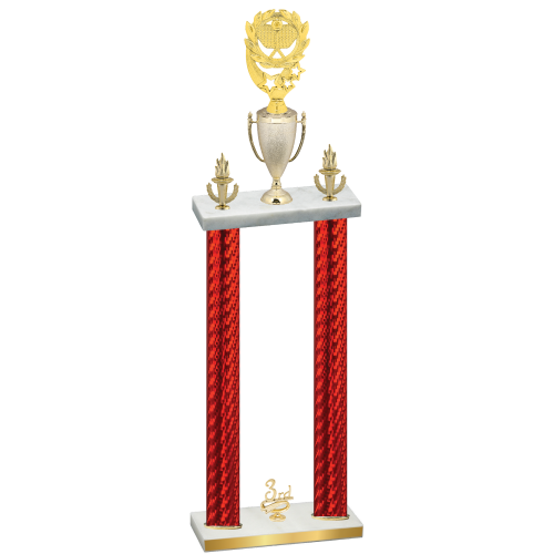 Double Red Carbon Fiber Third Place Pickleball Trophy