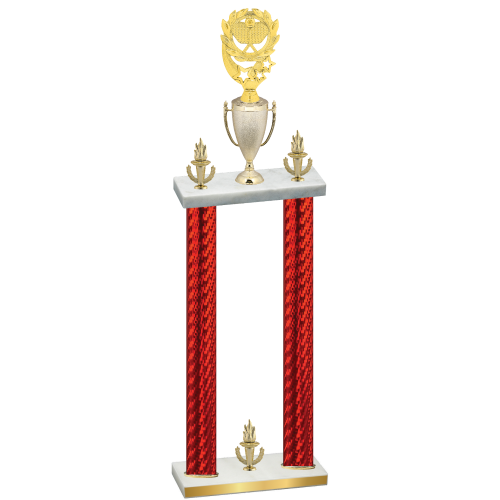 Double Red Carbon Fiber Victory Pickleball Trophy