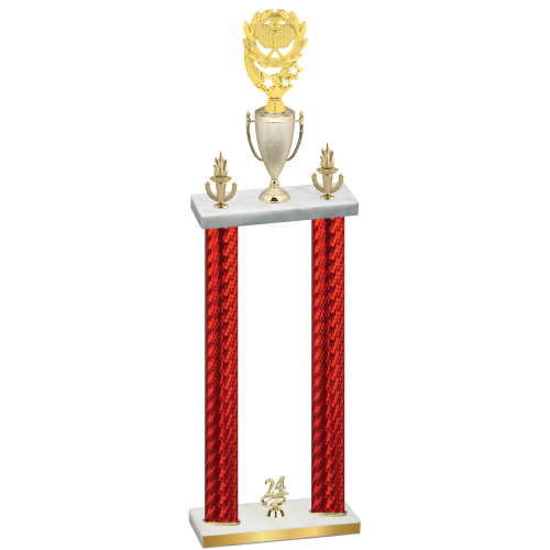 Double Red Carbon Fiber Year Pickleball Trophy