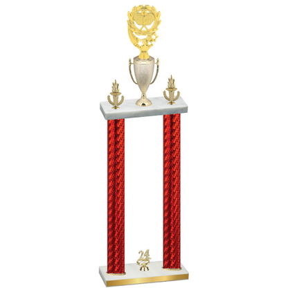 Double Red Carbon Fiber Year Pickleball Trophy
