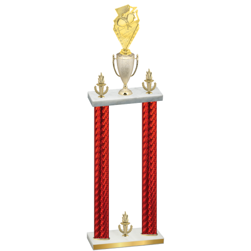 Double Red Carbon Fiber Victory Pickleball Trophy
