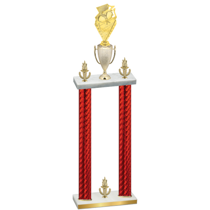 Double Red Carbon Fiber Victory Pickleball Trophy
