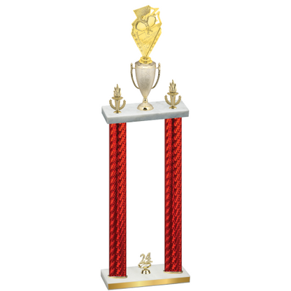 Double Red Carbon Fiber Year Pickleball Trophy