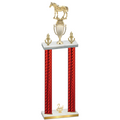 Double Red Carbon Fiber Second Place Horses Trophy