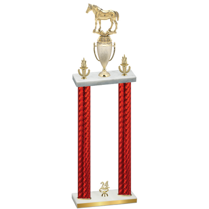 Double Red Carbon Fiber Year Horses Trophy