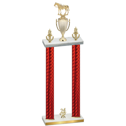 Double Red Carbon Fiber Year Horses Trophy