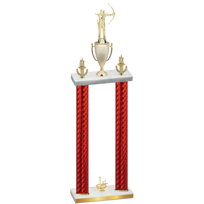 Double Red Carbon Fiber First Place Archery Trophy