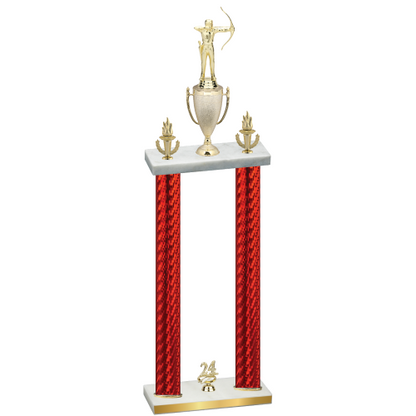 Double Red Carbon Fiber Year Archery Trophy