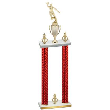 Double Red Carbon Fiber Victory Basketball Trophy