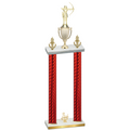 Double Red Carbon Fiber Third Place Archery Trophy