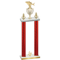 Double Red Carbon Fiber Fourth Place Fishing Trophy