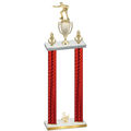 Double Red Carbon Fiber Third Place Shooter Trophy