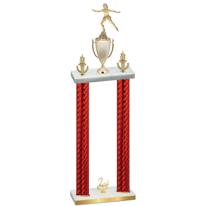 Double Red Carbon Fiber Second Place Skater Trophy