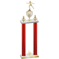 Double Red Carbon Fiber Third Place Skater Trophy