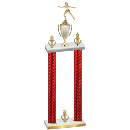 Double Red Carbon Fiber Victory Skater Trophy