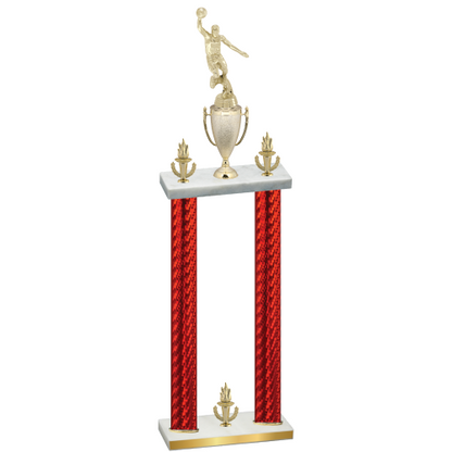 Double Red Carbon Fiber Victory Basketball Trophy