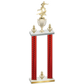 Double Red Carbon Fiber Victory Flag Football Trophy
