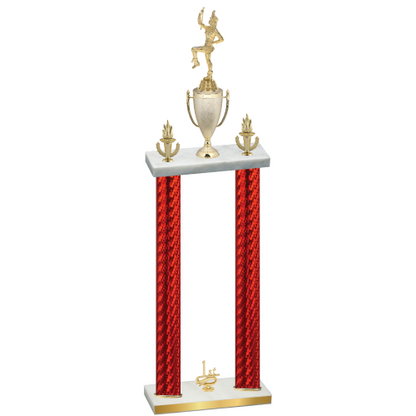 Double Red Carbon Fiber First Place Majorette Trophy