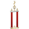 Double Red Carbon Fiber Third Place Majorette Trophy