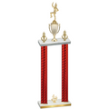 Double Red Carbon Fiber Fourth Place Majorette Trophy