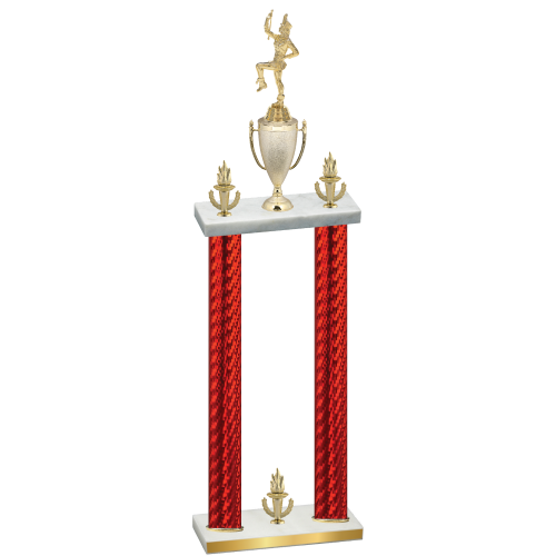 Double Red Carbon Fiber Victory Majorette Trophy
