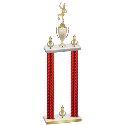 Double Red Carbon Fiber Victory Majorette Trophy