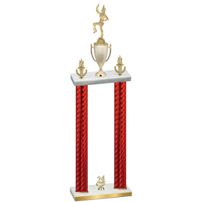 Double Red Carbon Fiber Year Majorette Trophy