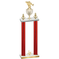 Double Red Carbon Fiber Third Place Fishing Trophy