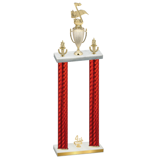 Double Red Carbon Fiber Fourth Place Music Trophy