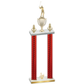 Double Red Carbon Fiber Third Place Golf Trophy