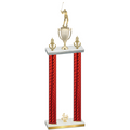 Double Red Carbon Fiber Fourth Place Golf Trophy