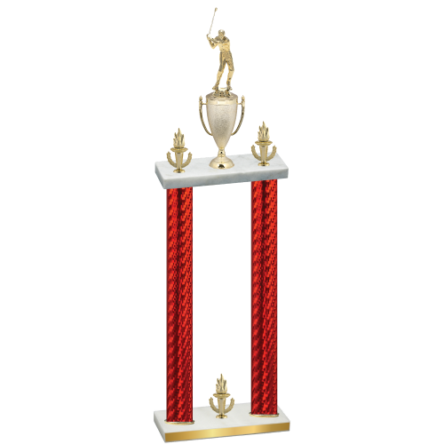 Double Red Carbon Fiber Victory Golf Trophy