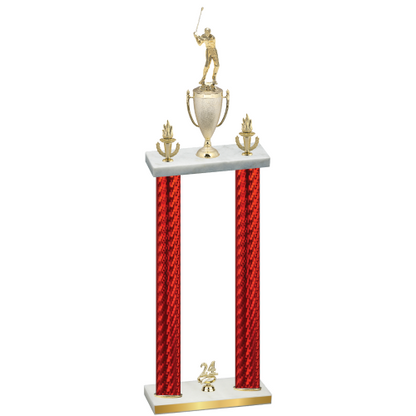 Double Red Carbon Fiber Year Golf Trophy