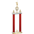 Double Red Carbon Fiber Third Place Golf Trophy