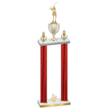 Double Red Carbon Fiber Fourth Place Golf Trophy