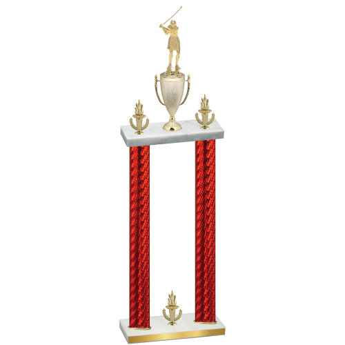 Double Red Carbon Fiber Victory Golf Trophy