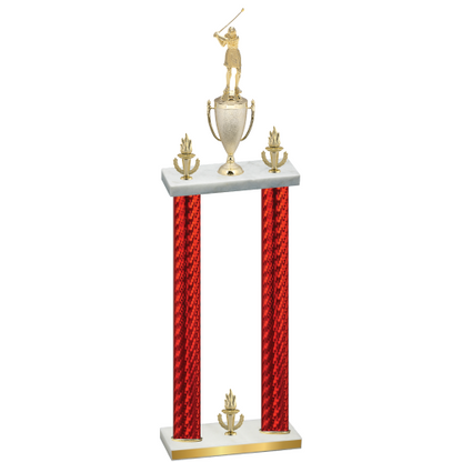 Double Red Carbon Fiber Victory Golf Trophy