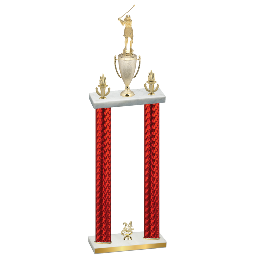 Double Red Carbon Fiber Year Golf Trophy