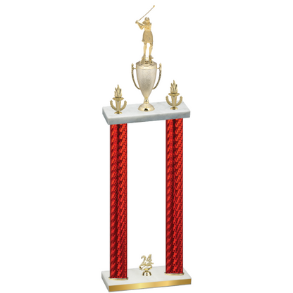 Double Red Carbon Fiber Year Golf Trophy