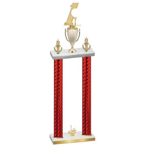 Double Red Carbon Fiber First Place Golf Trophy