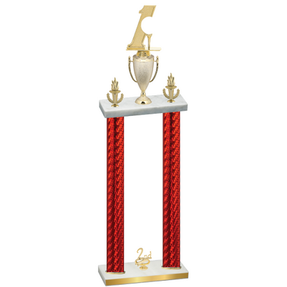 Double Red Carbon Fiber Second Place Golf Trophy
