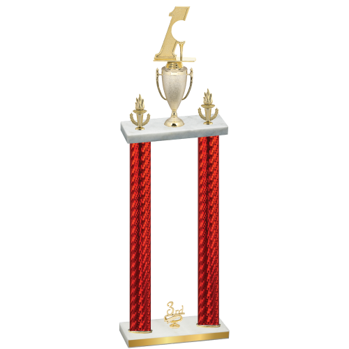 Double Red Carbon Fiber Third Place Golf Trophy