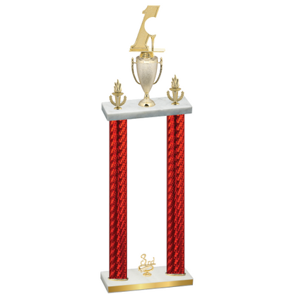 Double Red Carbon Fiber Third Place Golf Trophy