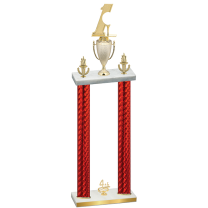 Double Red Carbon Fiber Fourth Place Golf Trophy