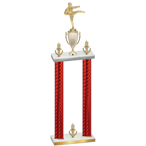 Double Red Carbon Fiber Victory Karate Trophy